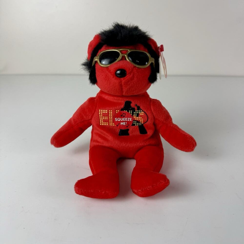 Ty Beanie Baby - YOUR TEDDY Elvis Red Presley Bear MWMTs (NO MUSIC) Plush Toy